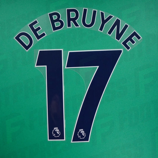 Official Nameset - Manchester City, De Bruyne, 2019-2023, Premier League, Blue