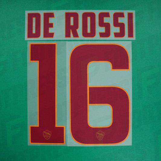 Flocado oficial - As Roma, De Rossi, 2014/2015, Visitante, Burdeos