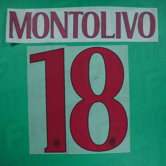 Official Nameset - Ac Milan, Montolivo, 2015/2016, Home, Red