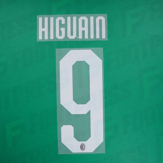 Official Nameset - Ac Milan, Higuain, 2018/2019, Home/Third, White