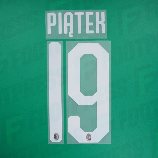 Official Nameset - Ac Milan, Piatek, 2018/2019, Home/Third, White