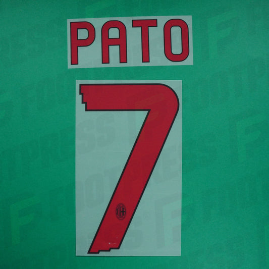Official Nameset- AC Milan, Pato, 2010/2011, Away, Red