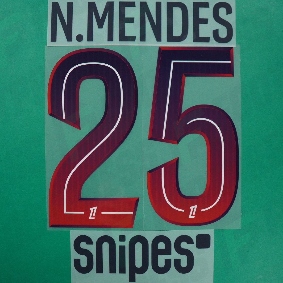 Flocage Officiel - Paris Saint-Germain, Nuno Mendes, 2026/2027, Away + Snipes, Bleu foncé/Rouge