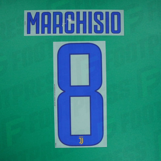 Official Nameset - Juventus Turin, Marchisio, 2017/2018, Away, Blue