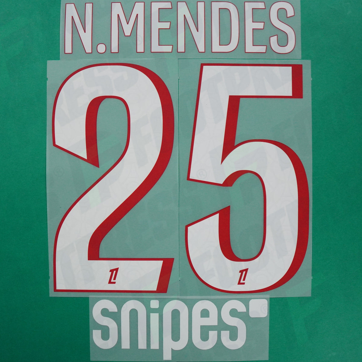 Flocage Officiel - Paris Saint-Germain, Nuno Mendes, 2026/2027, Home + Snipes, Blanc/Rouge