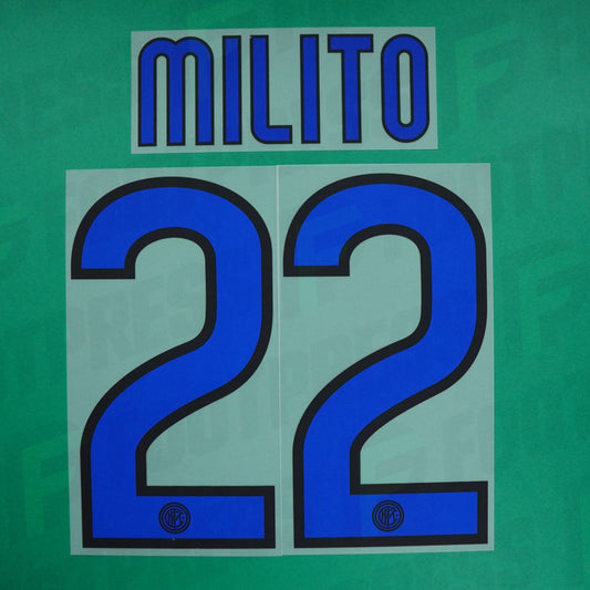 Flocado Oficial - Inter Milan, Milito, 2011/2012, Visitante, Azul
