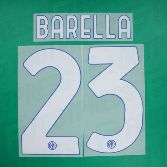 Official Nameset - Inter Milan, Barella, 2022/2023, Home, White