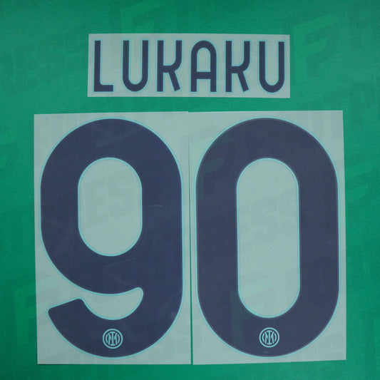 Official Nameset - Inter Milan, Lukaku, 2022/2023, Away, Sky Blue