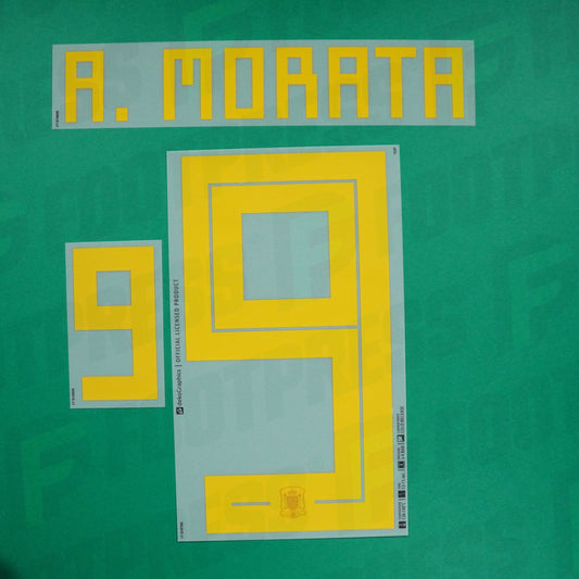 Flocado Oficial - España, Morata, WC 2018, Local, Amarillo,