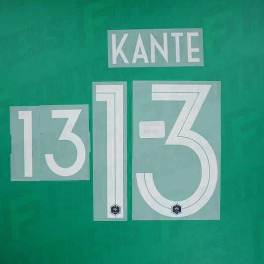 Flocado oficial - Francia 2 estrellas NIÑO, Kanté, WC 2018, Local JUNIOR, Blanco,