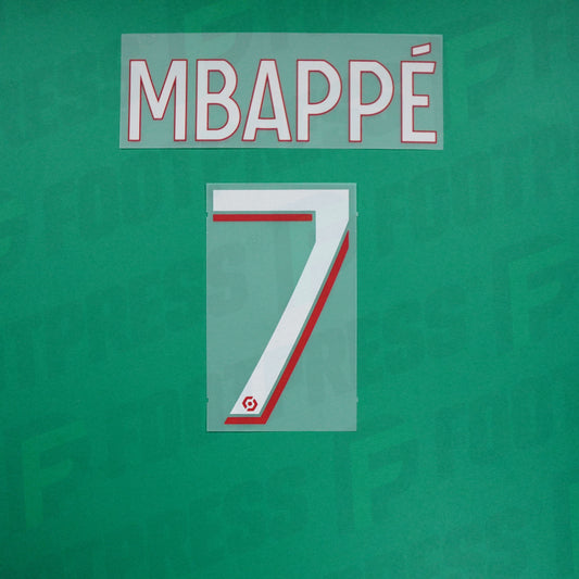 Flocage Officiel - Paris Saint-Germain ENFANT, Mbappé, 2023/2024, Home Junior, Blanc/Rouge