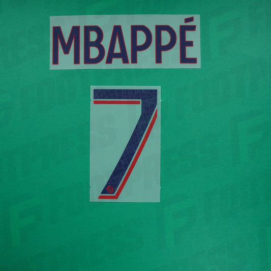 Flocage Officiel - Paris Saint-Germain ENFANT, Mbappé, 2023/2024, Away Junior, Bleu/Rouge