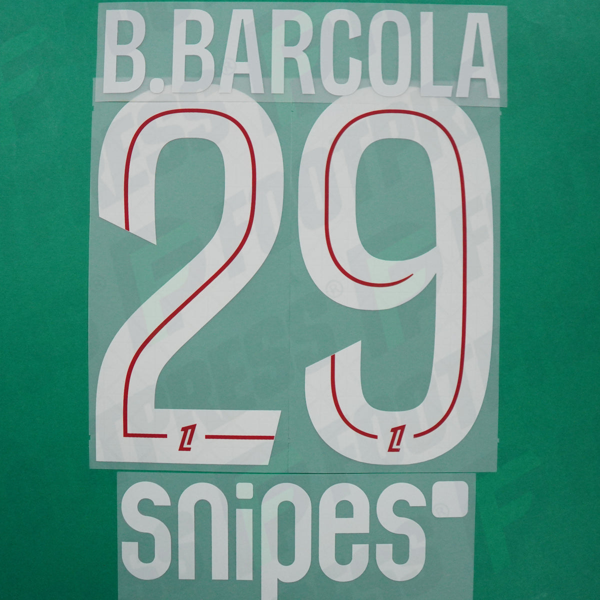 Flocage Officiel - Paris Saint-Germain, Barcola, 2025/2026, Home + Snipes, Blanc/Rouge