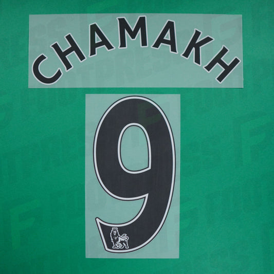 Official Nameset - Arsenal, Chamakh, 2010/2011, Away, Black