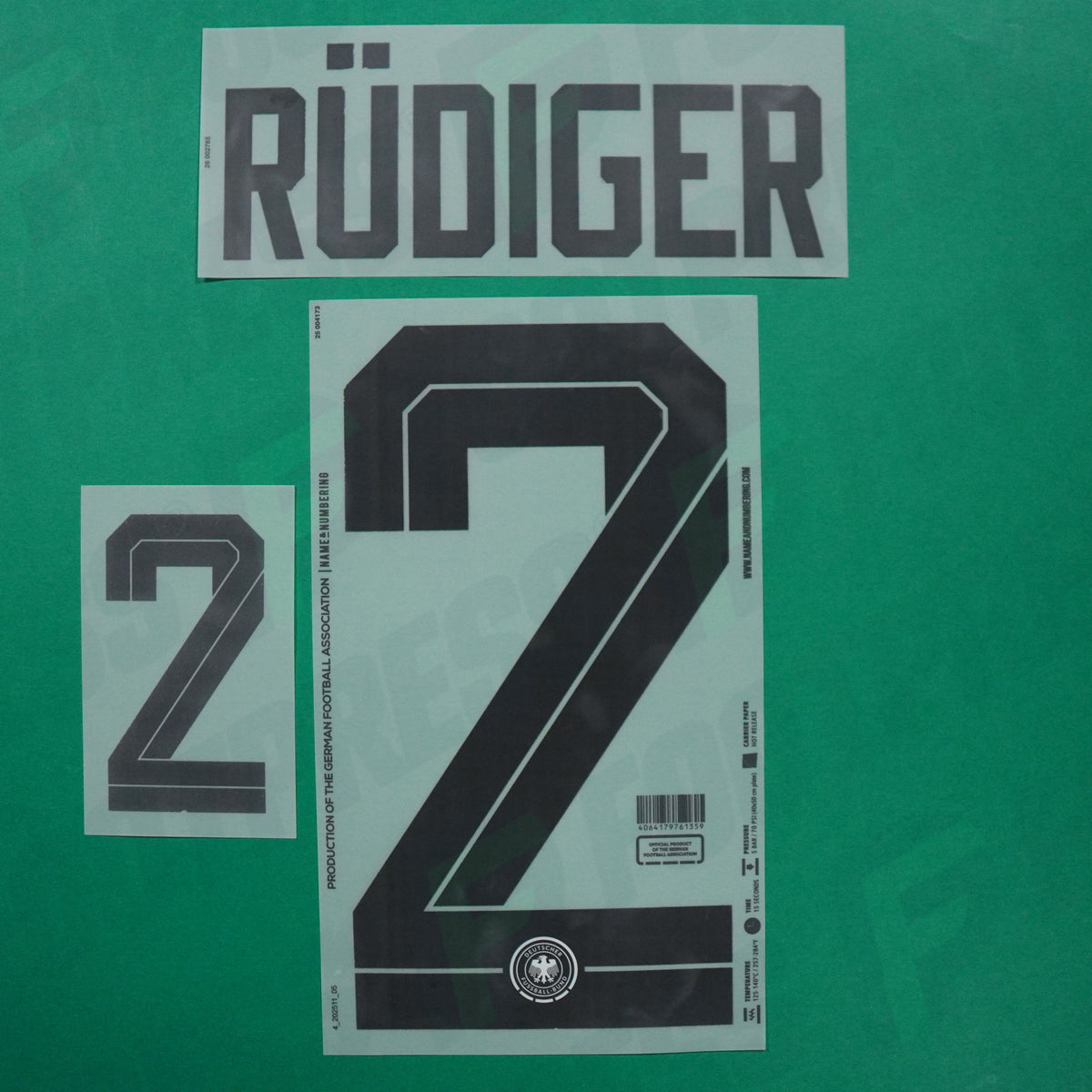 Flocage Officiel - Allemagne, Rüdiger, 2026, Home, Noir