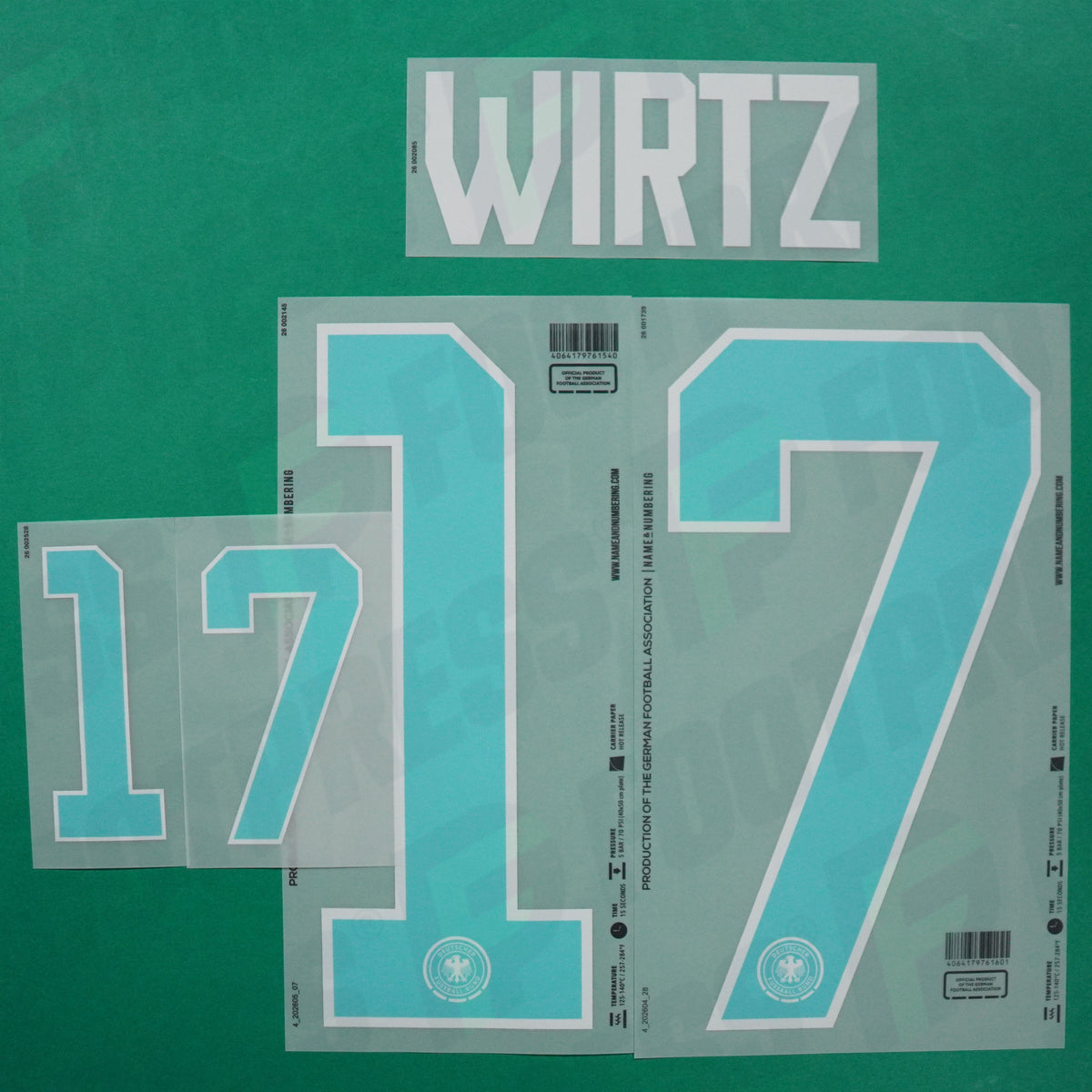 Flocage Officiel - Allemagne, Wirtz, 2026, Away, Blanc/Turquoise