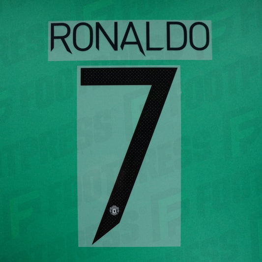 Rebaño Oficial - Manchester United, Ronaldo, 2022/2023, Visitante Europa, Negro/Blanco