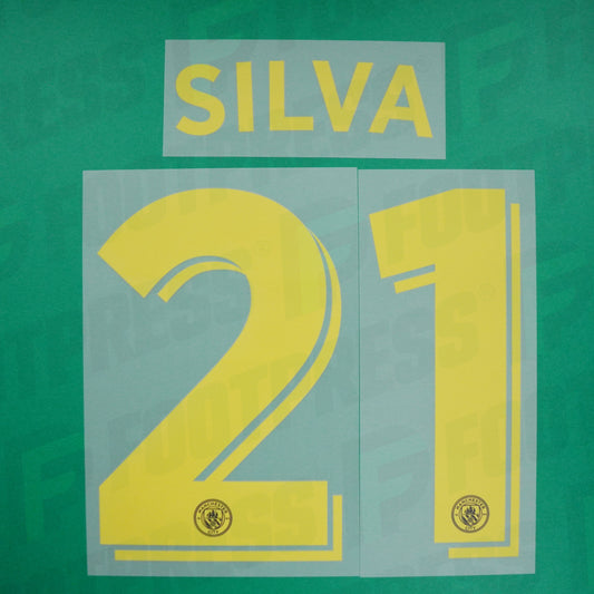 Flocage Officiel - Manchester City, David Silva, 2016/2017, Away, Jaune