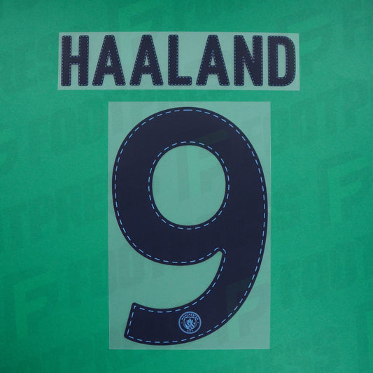 Official Nameset - Manchester City, Haaland, 2022/2023, Home Europe, Blue