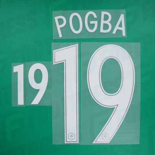 Flocage Officiel - France, Pogba 19, 2016, Home, Blanc