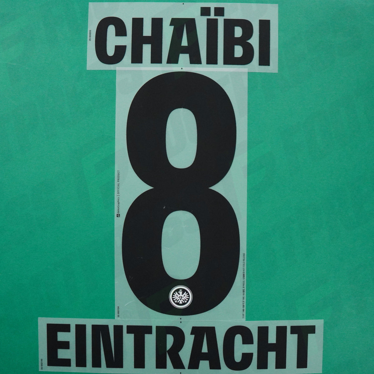 Flocage Officiel - Eintracht Francfort, Chaïbi, 2025/2026, Away, Noir