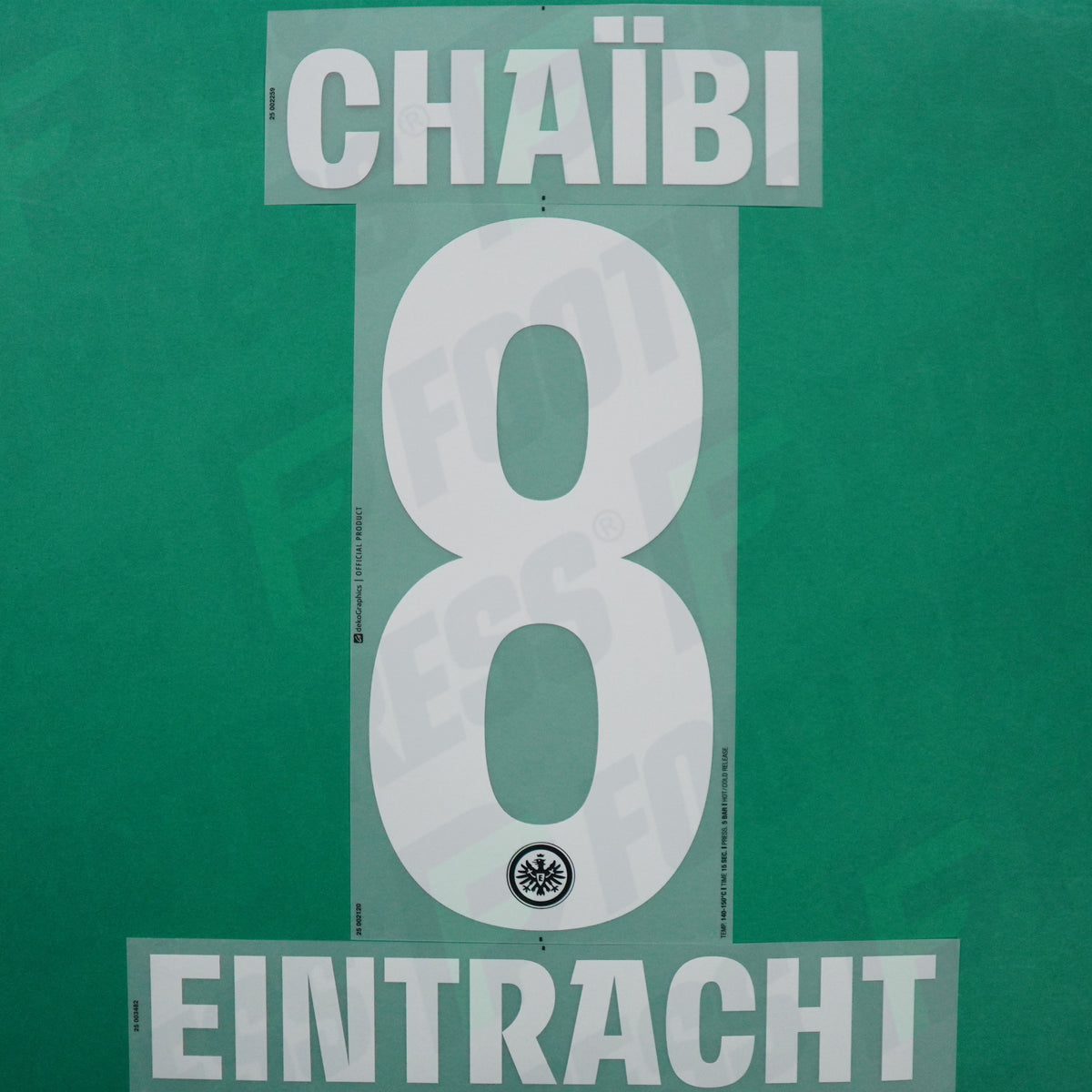 Flocage Officiel - Eintracht Francfort, Chaïbi, 2025/2026, Home, Blanc