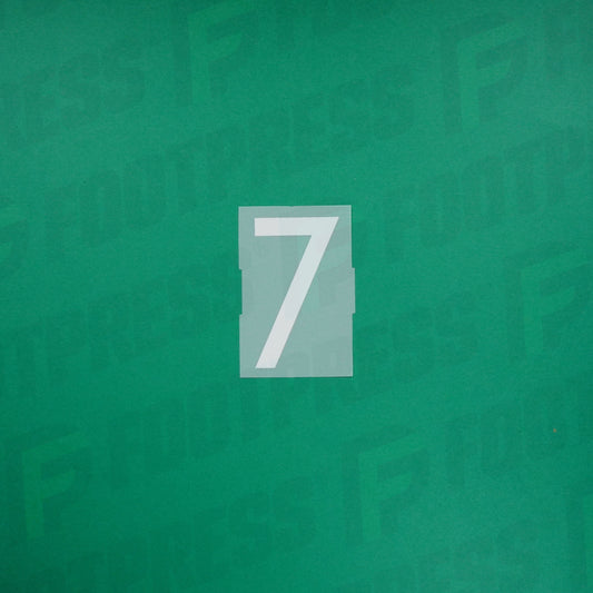 Flocado oficial - Francia 2 estrellas, Número pequeño 7, 2018, Local, Blanco