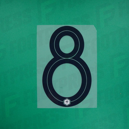 Flocado oficial - Francia 1 estrella, Número grande 8, 2018, Visitante, Azul