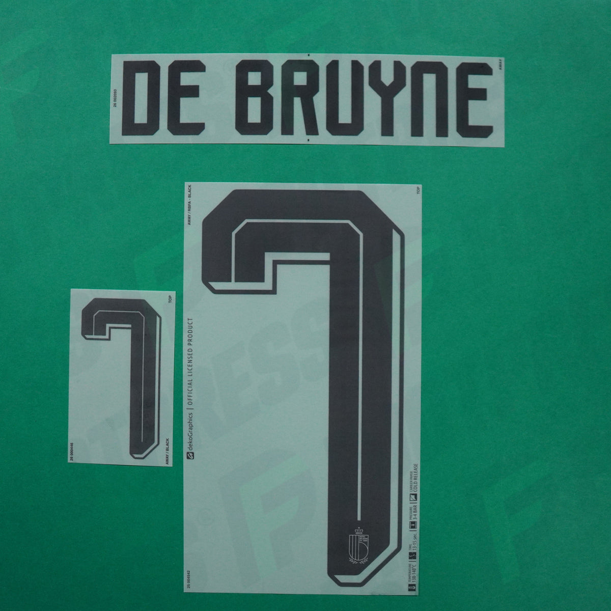 Flocage Officiel - Belgique, De Bruyne, 2026, Away, Noir