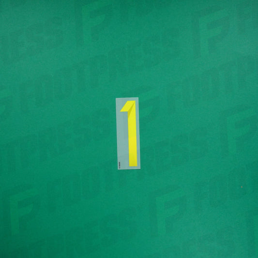 Flocage Officiel - Espagne, Petit Chiffre 1, 2012, Away, Jaune fluo
