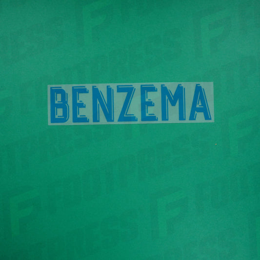 Flocado Oficial - Real Madrid, Benzema, 2017/2018, Visitante, Azul