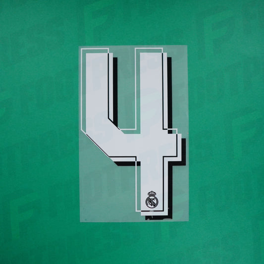 Flocado Oficial - Real Madrid, Gran Número 4, 2015/2016, Segunda, Blanco