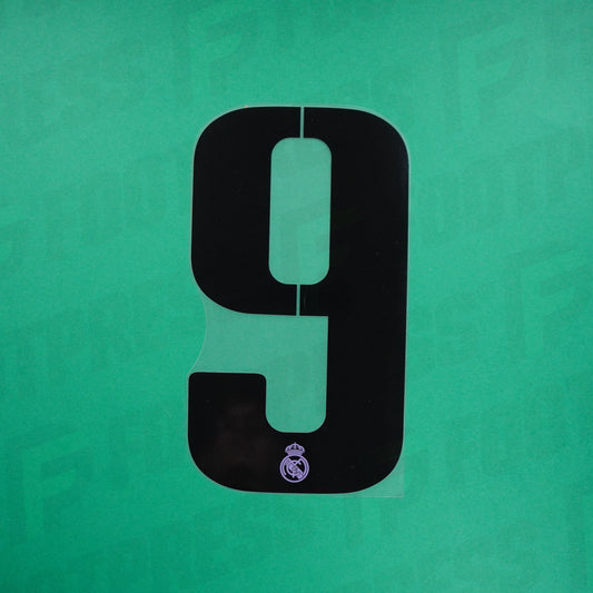 Flocado Oficial - Real Madrid, Número 9 Grande, 2022/2023, Local, Negro