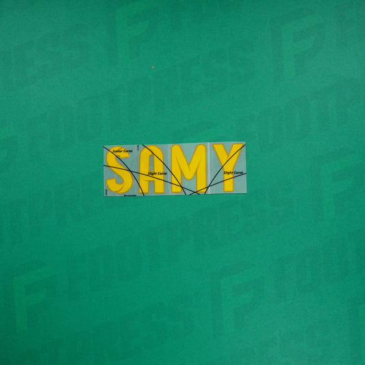 Flocado Oficial - FC Barcelona, ​​Samy, 2012/2013, Local, Amarillo