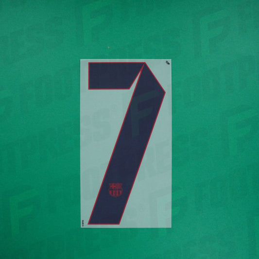 Flocado Oficial - FC Barcelona, ​​Gran Número 7, 2012/2013, Segunda, Azul/Rojo