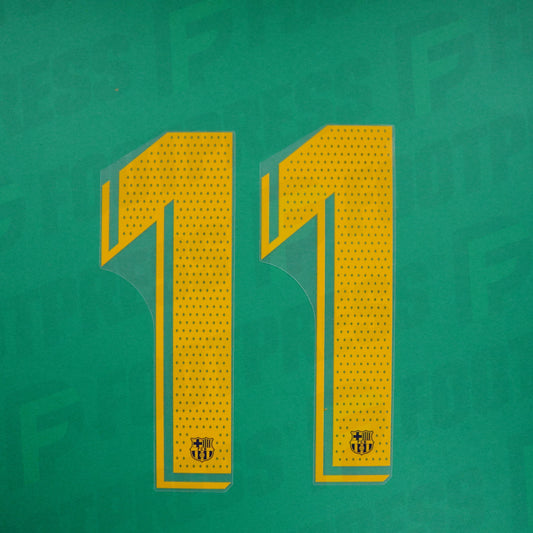 Flocado Oficial - FC Barcelona, ​​Números Grandes 11, 2019/2020, Local, Amarillo
