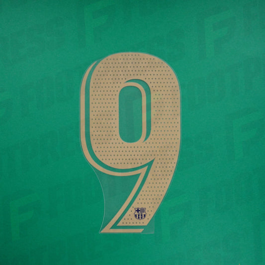 Flocage Officiel - FC Barcelone, Numéro 9 Liga, 2022/2023, Home, Doré