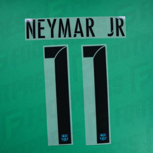 Official Nameset - FC Barcelona, ​​Neymar JR, 2015/2016, Third, Blue/Light Blue