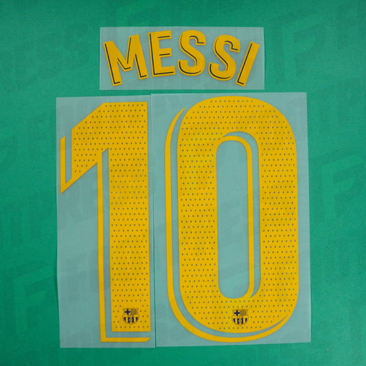 Flocage Officiel - FC Barcelone, Messi, 2019/2020, Home, Jaune