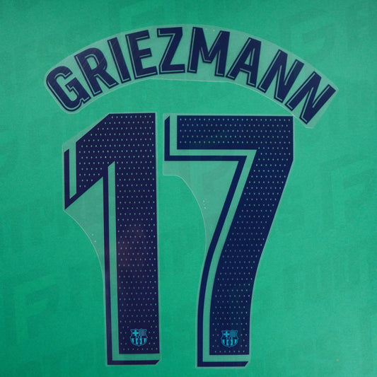Official Nameset - FC Barcelona, ​​Griezmann, 2019/2020, Third, Blue/Light Blue