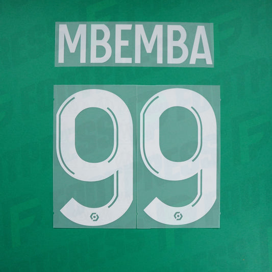 Flocage Officiel - Olympique de Marseille, Mbemba, 2023/2024, Away, Blanc