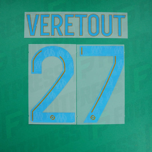 Flocage Officiel - Olympique de Marseille, Veretout, 2023/2024, Home, Bleu