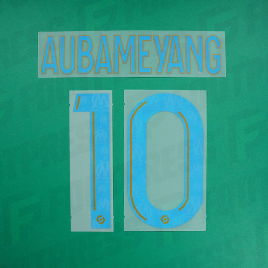 Flocage Officiel - Olympique de Marseille, Aubameyang, 2023/2024, Home, Bleu
