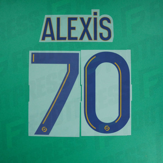 Official Nameset - Olympique de Marseille, Alexis, 2022/2023, Home, Dark blue / Gold (OM)