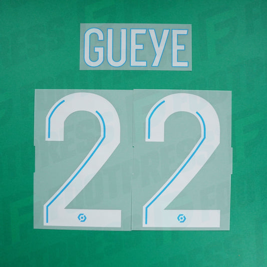 Flocage Officiel - Olympique de Marseille, Gueye, 2021/2022, Away, Blanc (OM)
