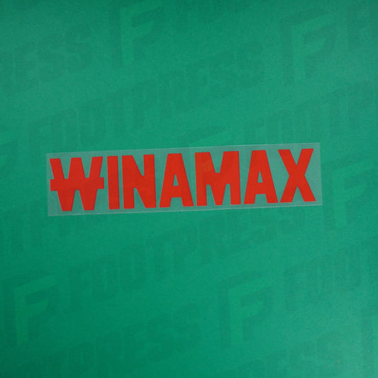 Flocado oficial: lente RC, Winamax, (grande), 2022/2023, local/visitante/tercero, rojo