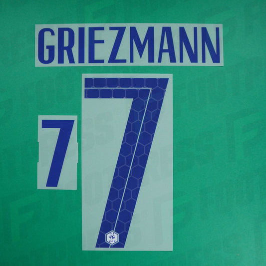 Official Nameset  - France, Griezmann, 2020, Away, Blue