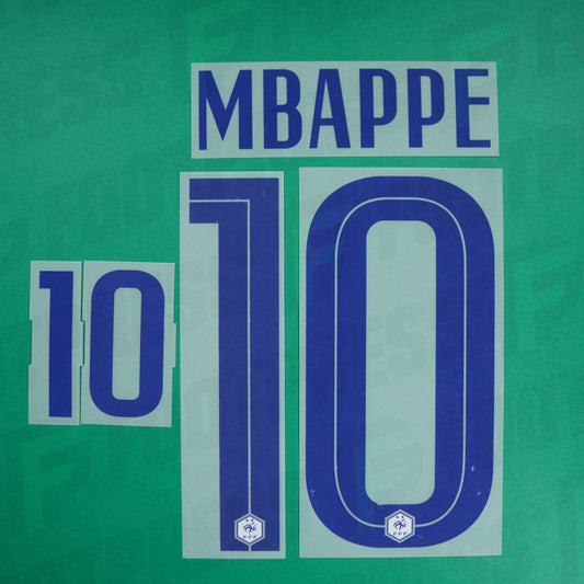 Official Nameset - France, Mbappé, 2020, Away, Blue