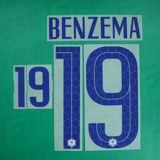 Official Nameset  - France, Benzema, 2020, Away, Blue