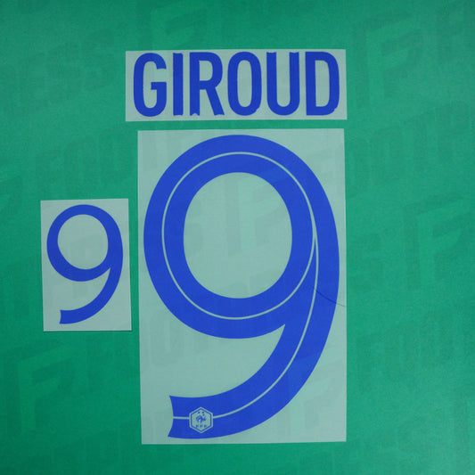 Flocage Officiel - France, Giroud, 2022, Away, Bleu